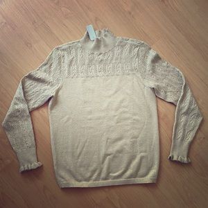 LOFT Tan/Gold Sparkly sweater - NEVER WORN